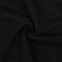 Ткань Футер 3-х нитка, Петля, цвет Черный (на отрез)  в Миассе