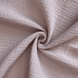 Ткань Муслин Жатый, цвет Пыльно-Розовый (на отрез)  в Миассе