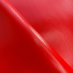 Ткань ПВХ 600 гр/м2 плотная, Красный (Ширина 150см), на отрез  в Миассе