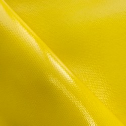 Ткань ПВХ 600 гр/м2 плотная, Жёлтый (Ширина 150см), на отрез  в Миассе