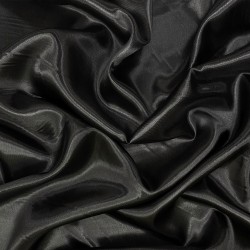 Ткань Атлас-сатин, цвет Черный (на отрез)  в Миассе