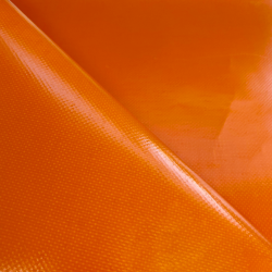 Ткань ПВХ 450 гр/м2, Оранжевый (Ширина 160см), на отрез  в Миассе