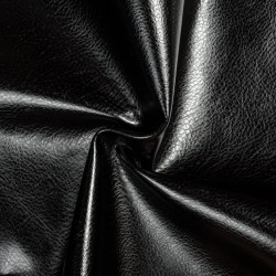 Ткань Дерматин (Кожзам) для мебели, цвет Черный (на отрез)  в Миассе