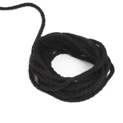 Шнур для одежды тип 2, цвет Чёрный (плетено-вязаный/полиэфир)  в Миассе