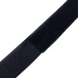 Контактная лента 40мм (38мм) цвет Черный (велькро-липучка, на отрез)  в Миассе